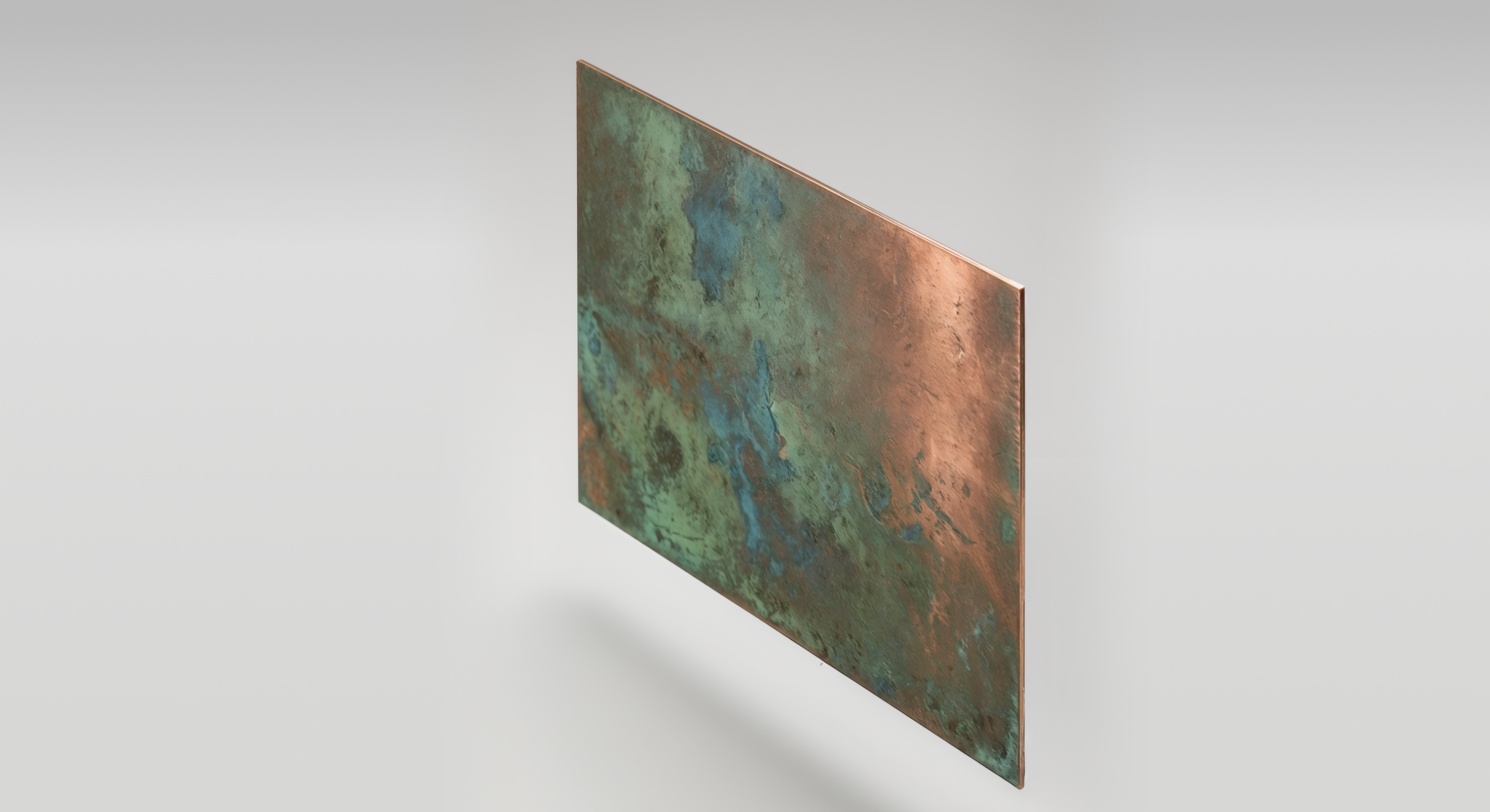 Patinated copper sheets