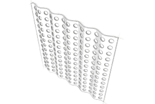 Facade perforated and corrugated panels