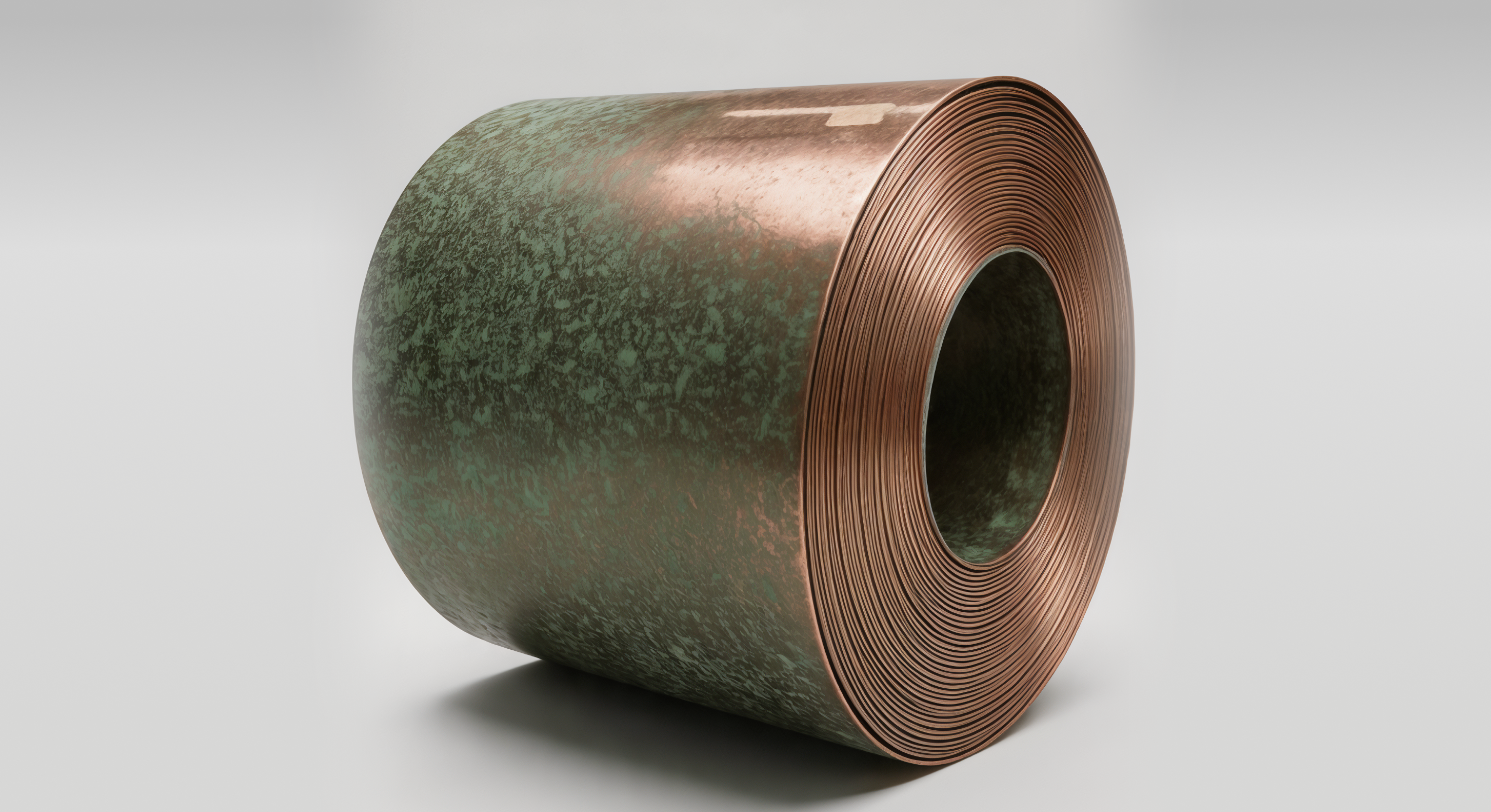 Patinated copper coil