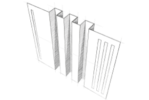 Facade corrugated panels